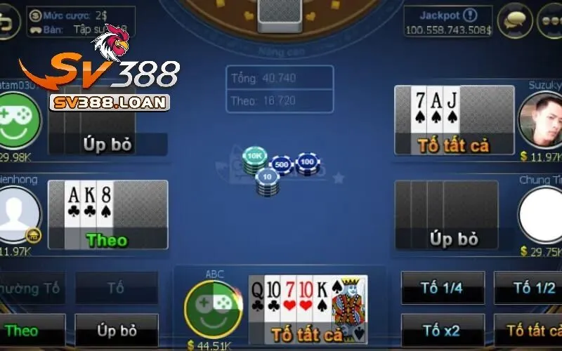 Các hành động khi chơi bài Xì tố